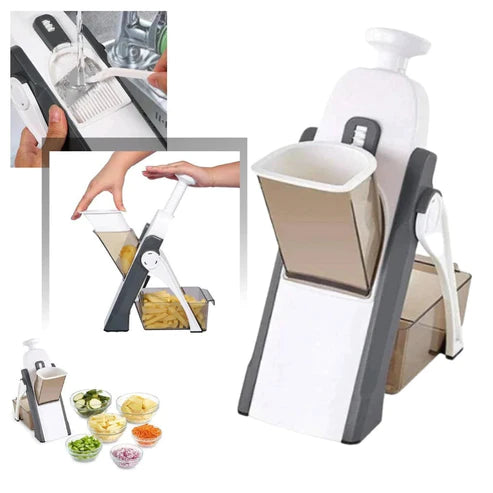 4-in-1 Vegetable Cutter, Chopper: Adjustable Multi-functional Cutter