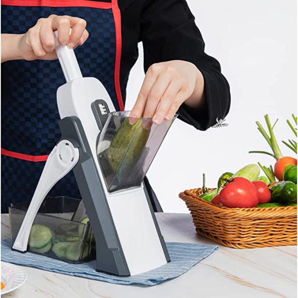 4-in-1 Vegetable Cutter, Chopper: Adjustable Multi-functional Cutter