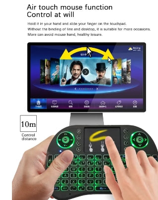 Mini Touchpad Rf 500 Wireless With 3 Colour Backlit Keyboard Mouse (random Color)