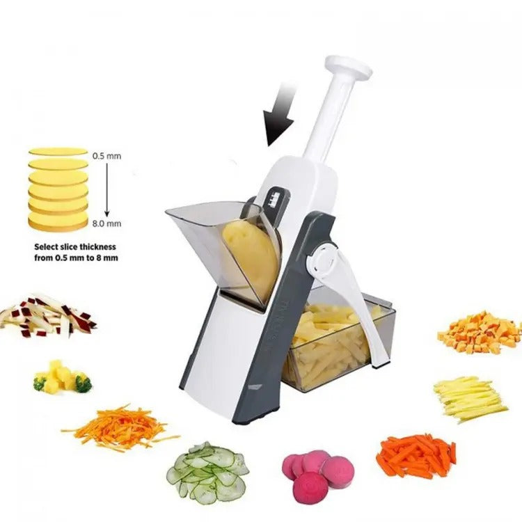 4-in-1 Vegetable Cutter, Chopper: Adjustable Multi-functional Cutter